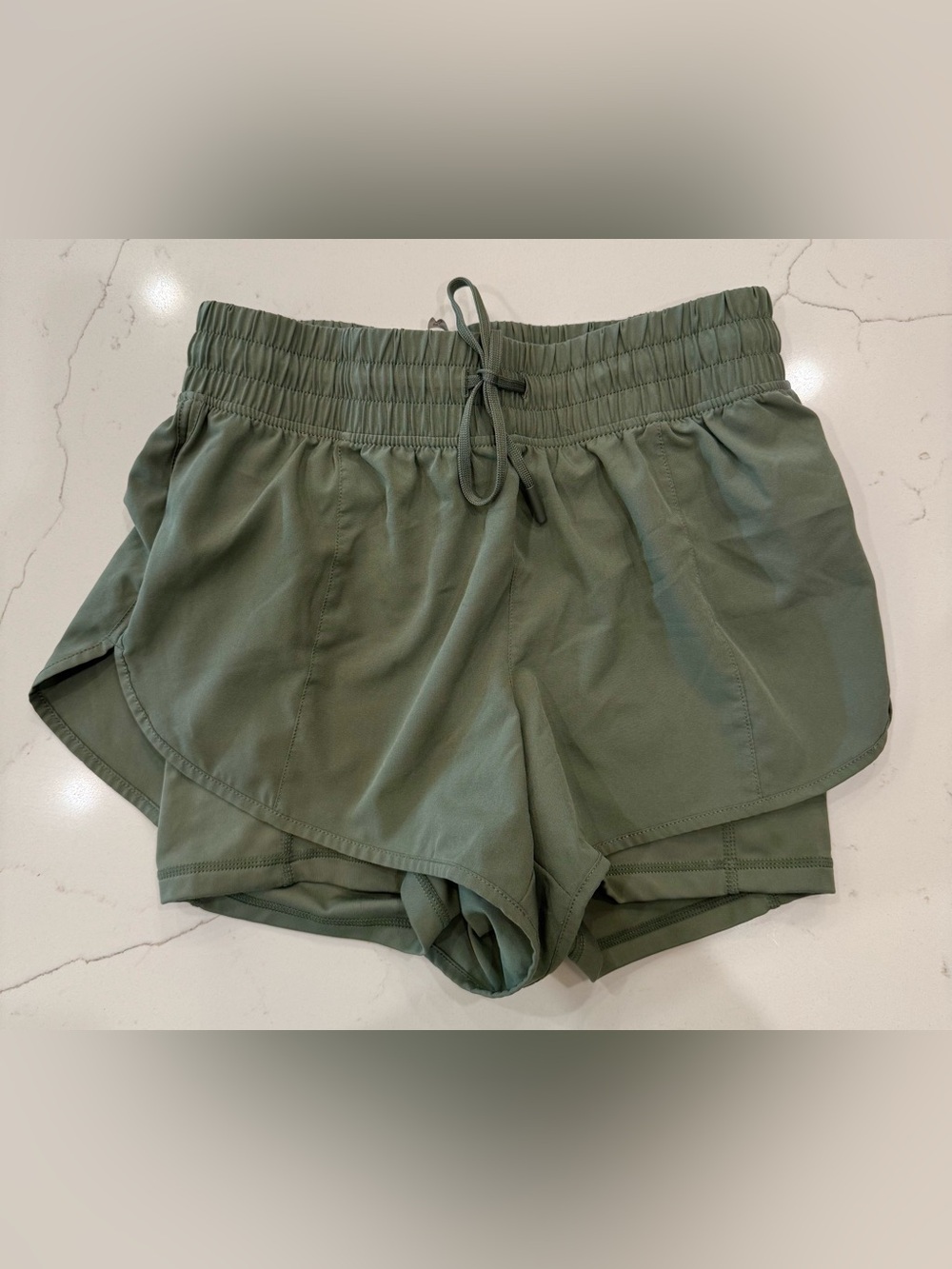 90 Degree By Reflex Olive Green Drawstring Athletic Shorts